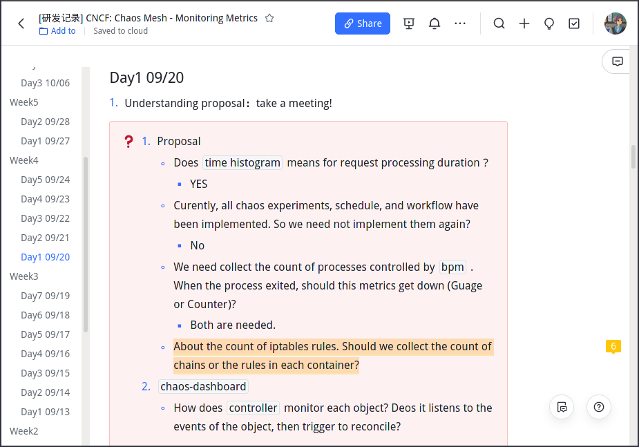 Online R&D document